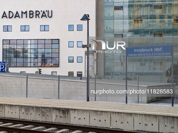 The platform is at Innsbruck main station in Austria on September 22, 2024. 