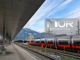 The platform is at Innsbruck main station in Austria on September 22, 2024. (