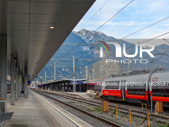 The platform is at Innsbruck main station in Austria on September 22, 2024. (