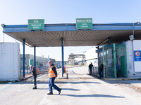 Trasnova workers protest on Monday in front of the gates of the Stellantis plant in Pomigliano D'Arco, Italy, on december 02, 2024. Workers...