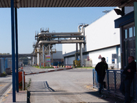 Trasnova workers protest on Monday in front of the gates of the Stellantis plant in Pomigliano D'Arco, Italy, on december 02, 2024. Workers...