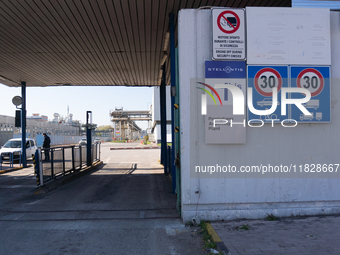 Trasnova workers protest on Monday in front of the gates of the Stellantis plant in Pomigliano D'Arco, Italy, on december 02, 2024. Workers...