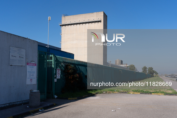 Trasnova workers protest on Monday in front of the gates of the Stellantis plant in Pomigliano D'Arco, Italy, on december 02, 2024. Workers...