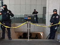 Shots are fired inside the Jay Street-MetroTech station in Brooklyn, New York, United States, on December 2, 2024. On Monday afternoon at ap...