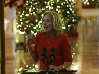 The First Lady Jill Biden delivers remarks to offer her holiday message to the nation and thanks the volunteers from across the country who...