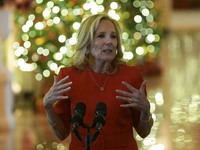 The First Lady Jill Biden delivers remarks to offer her holiday message to the nation and thanks the volunteers from across the country who...