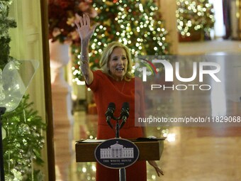 The First Lady Jill Biden delivers remarks to offer her holiday message to the nation and thanks the volunteers from across the country who...