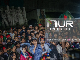 Leaders and activists from various student organizations stage a demonstration in the Dhaka University area in Dhaka, Bangladesh, on Decembe...