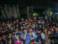 Leaders and activists from various student organizations stage a demonstration in the Dhaka University area in Dhaka, Bangladesh, on Decembe...