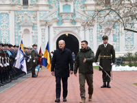 In Kyiv, Ukraine, on December 2, 2024, Federal Chancellor of Germany Olaf Scholz and President of Ukraine Volodymyr Zelenskyy (L to R) walk...