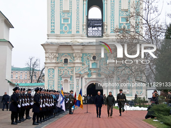 In Kyiv, Ukraine, on December 2, 2024, Federal Chancellor of Germany Olaf Scholz and President of Ukraine Volodymyr Zelenskyy (L to R) walk...