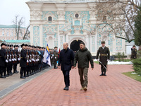 In Kyiv, Ukraine, on December 2, 2024, Federal Chancellor of Germany Olaf Scholz and President of Ukraine Volodymyr Zelenskyy (L to R) walk...