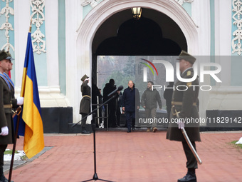 In Kyiv, Ukraine, on December 2, 2024, Federal Chancellor of Germany Olaf Scholz and President of Ukraine Volodymyr Zelenskyy walk through t...