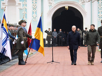 In Kyiv, Ukraine, on December 2, 2024, Federal Chancellor of Germany Olaf Scholz and President of Ukraine Volodymyr Zelenskyy (L to R) walk...