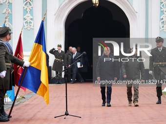 In Kyiv, Ukraine, on December 2, 2024, Federal Chancellor of Germany Olaf Scholz and President of Ukraine Volodymyr Zelenskyy (L to R) walk...