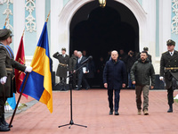 In Kyiv, Ukraine, on December 2, 2024, Federal Chancellor of Germany Olaf Scholz and President of Ukraine Volodymyr Zelenskyy (L to R) walk...