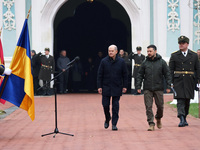 In Kyiv, Ukraine, on December 2, 2024, Federal Chancellor of Germany Olaf Scholz and President of Ukraine Volodymyr Zelenskyy (L to R) walk...