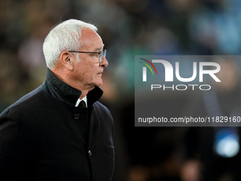 Claudio Ranieri head coach of AS Roma looks on during the Serie A Enilive match between AS Roma and Atalanta BC at Stadio Olimpico on Decemb...