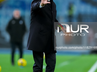 Claudio Ranieri head coach of AS Roma gestures during the Serie A Enilive match between AS Roma and Atalanta BC at Stadio Olimpico on Decemb...