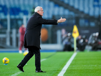 Claudio Ranieri head coach of AS Roma gestures during the Serie A Enilive match between AS Roma and Atalanta BC at Stadio Olimpico on Decemb...