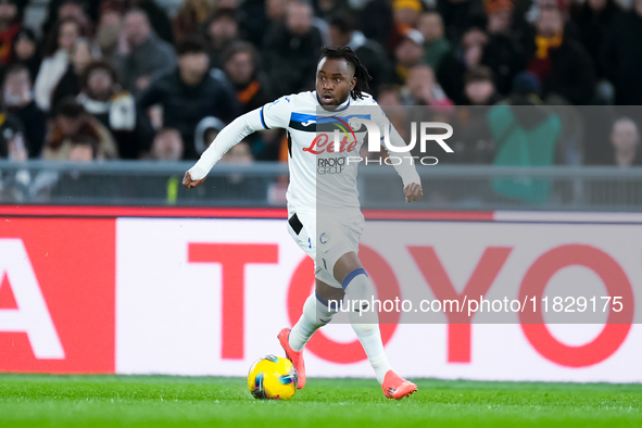 Ademola Lookman of Atalanta BC during the Serie A Enilive match between AS Roma and Atalanta BC at Stadio Olimpico on December 02, 2024 in R...