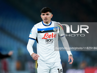 Raoul Bellanova of Atalanta BC looks on during the Serie A Enilive match between AS Roma and Atalanta BC at Stadio Olimpico on December 02,...