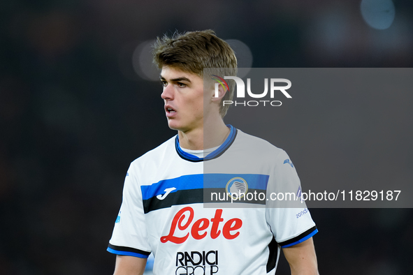 Charles De Ketelaere of Atalanta BC looks on during the Serie A Enilive match between AS Roma and Atalanta BC at Stadio Olimpico on December...