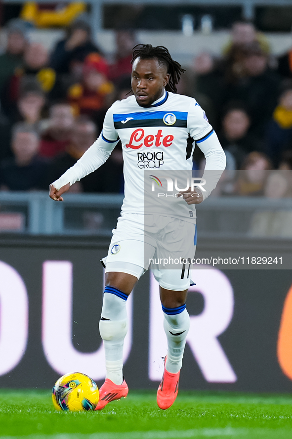 Ademola Lookman of Atalanta BC during the Serie A Enilive match between AS Roma and Atalanta BC at Stadio Olimpico on December 02, 2024 in R...