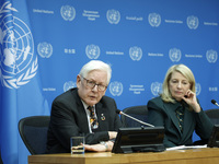 Ambassador Bob Rae, President of the Economic and Social Council (ECOSOC) and Catherine Russell, Executive Director of UN Children's Fund (U...