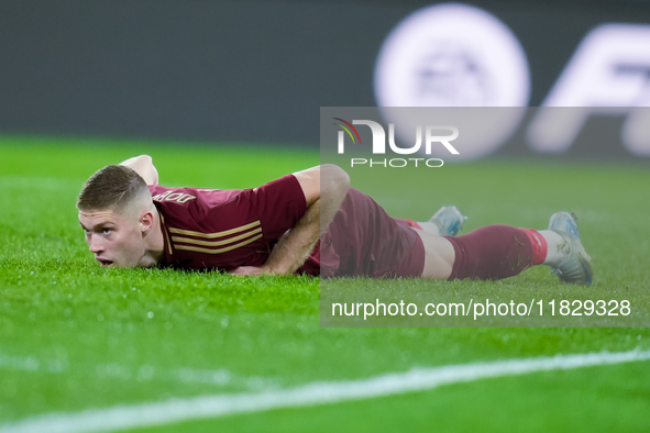 Artem Dovbyk of AS Roma looks dejected during the Serie A Enilive match between AS Roma and Atalanta BC at Stadio Olimpico on December 02, 2...