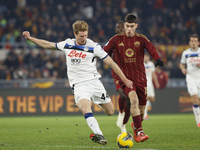 Atalanta's Marco Brescianini participates in the Serie A soccer match between AS Roma and Atalanta BC at Stadio Olimpico in Rome, Italy, on...