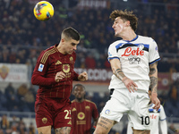 Atalanta's Nicolo Zaniolo scores their second goal during the Serie A soccer match between AS Roma and Atalanta BC at Stadio Olimpico in Rom...