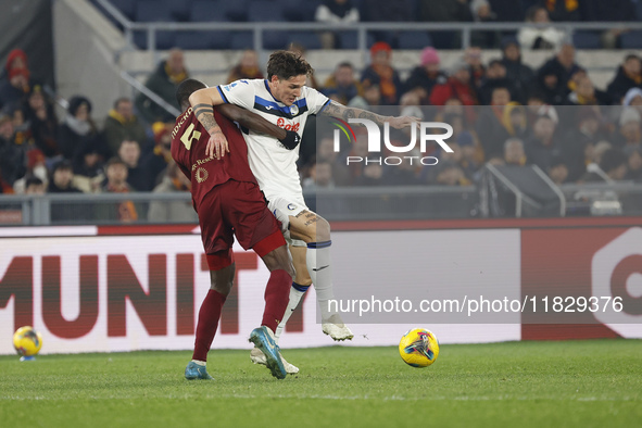 Atalanta's Nicolo Zaniolo participates in the Serie A soccer match between AS Roma and Atalanta BC at Stadio Olimpico in Rome, Italy, on Dec...