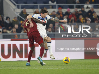 Atalanta's Nicolo Zaniolo participates in the Serie A soccer match between AS Roma and Atalanta BC at Stadio Olimpico in Rome, Italy, on Dec...