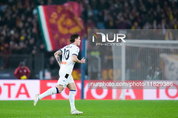 Nicolo Zaniolo of Atalanta BC during the Serie A Enilive match between AS Roma and Atalanta BC at Stadio Olimpico on December 02, 2024 in Ro...