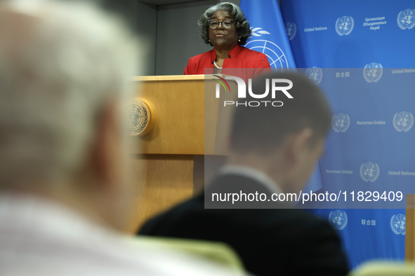 Ambassador Linda Thomas-Greenfield, Representative of the United States to the United Nations and President of the Security Council for the...