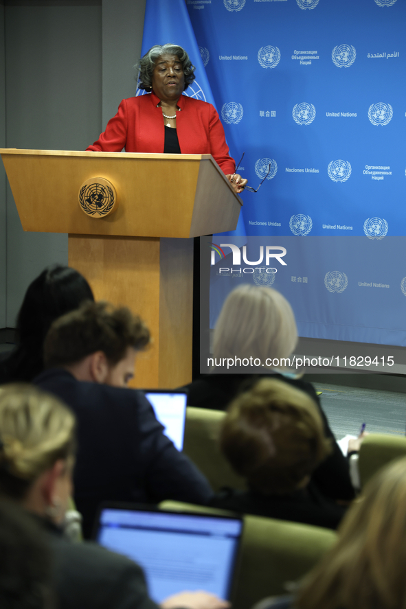 Ambassador Linda Thomas-Greenfield, Representative of the United States to the United Nations and President of the Security Council for the...