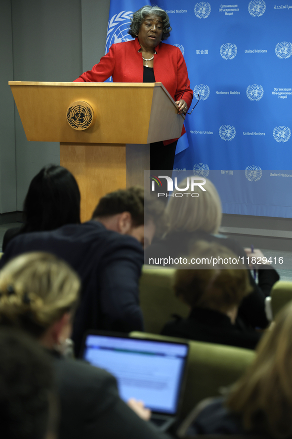 Ambassador Linda Thomas-Greenfield, Representative of the United States to the United Nations and President of the Security Council for the...