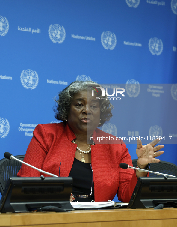 Ambassador Linda Thomas-Greenfield, Representative of the United States to the United Nations and President of the Security Council for the...