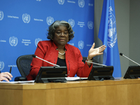 Ambassador Linda Thomas-Greenfield, Representative of the United States to the United Nations and President of the Security Council for the...