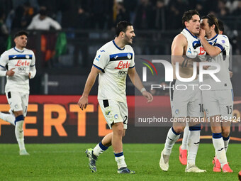 Nicolo Zaniolo of Atalanta B.C. celebrates after scoring the goal to make it 0-2 during the 14th day of the Serie A Championship between A.S...