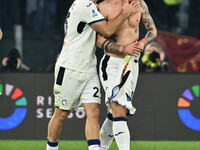 Nicolo Zaniolo of Atalanta B.C. celebrates after scoring the goal to make it 0-2 during the 14th day of the Serie A Championship between A.S...