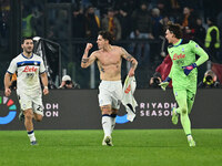 Nicolo Zaniolo of Atalanta B.C. celebrates after scoring the goal to make it 0-2 during the 14th day of the Serie A Championship between A.S...