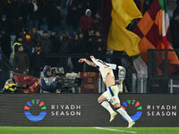 Nicolo Zaniolo of Atalanta B.C. celebrates after scoring the goal to make it 0-2 during the 14th day of the Serie A Championship between A.S...