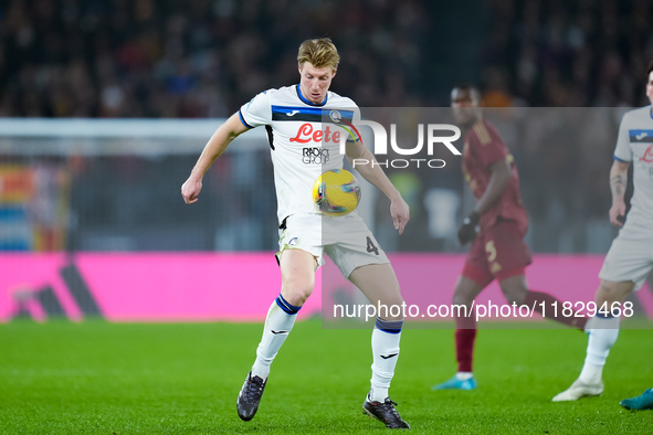 Marco Brescianini of Atalanta BC during the Serie A Enilive match between AS Roma and Atalanta BC at Stadio Olimpico on December 02, 2024 in...