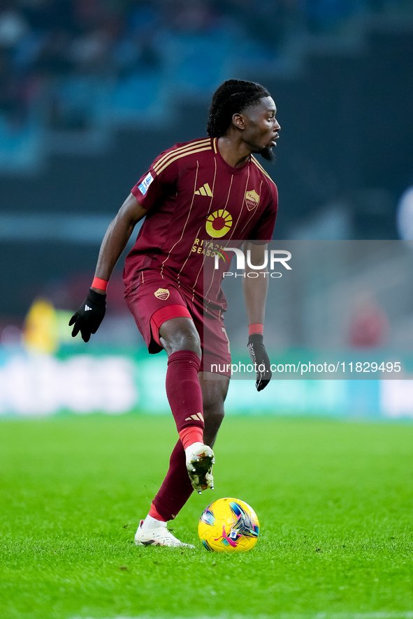 Manu Kone' of AS Roma during the Serie A Enilive match between AS Roma and Atalanta BC at Stadio Olimpico on December 02, 2024 in Rome, Ital...