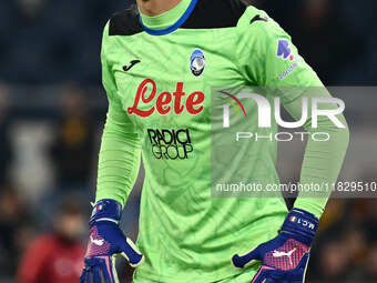 Marco Carnesecchi of Atalanta B.C. participates in the 14th day of the Serie A Championship between A.S. Roma and Atalanta B.C. at the Olymp...