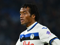 Juan Cuadrado of Atalanta B.C. participates in the 14th day of the Serie A Championship between A.S. Roma and Atalanta B.C. at the Olympic S...