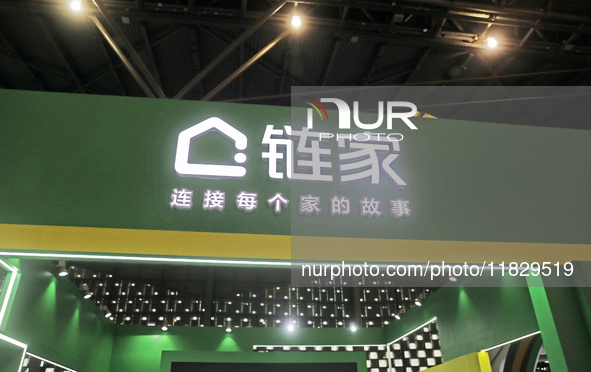 A real estate agency Lianjia booth exhibits at the 2024 Sports Expo in Shanghai, China, on November 28, 2024. (