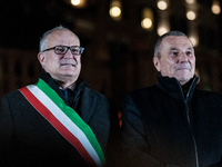 In Rome, Italy, on December 2, 2024, the tree signed Bulgari on the steps of Trinita dei Monti and the lights of Via Condotti are lit. The r...